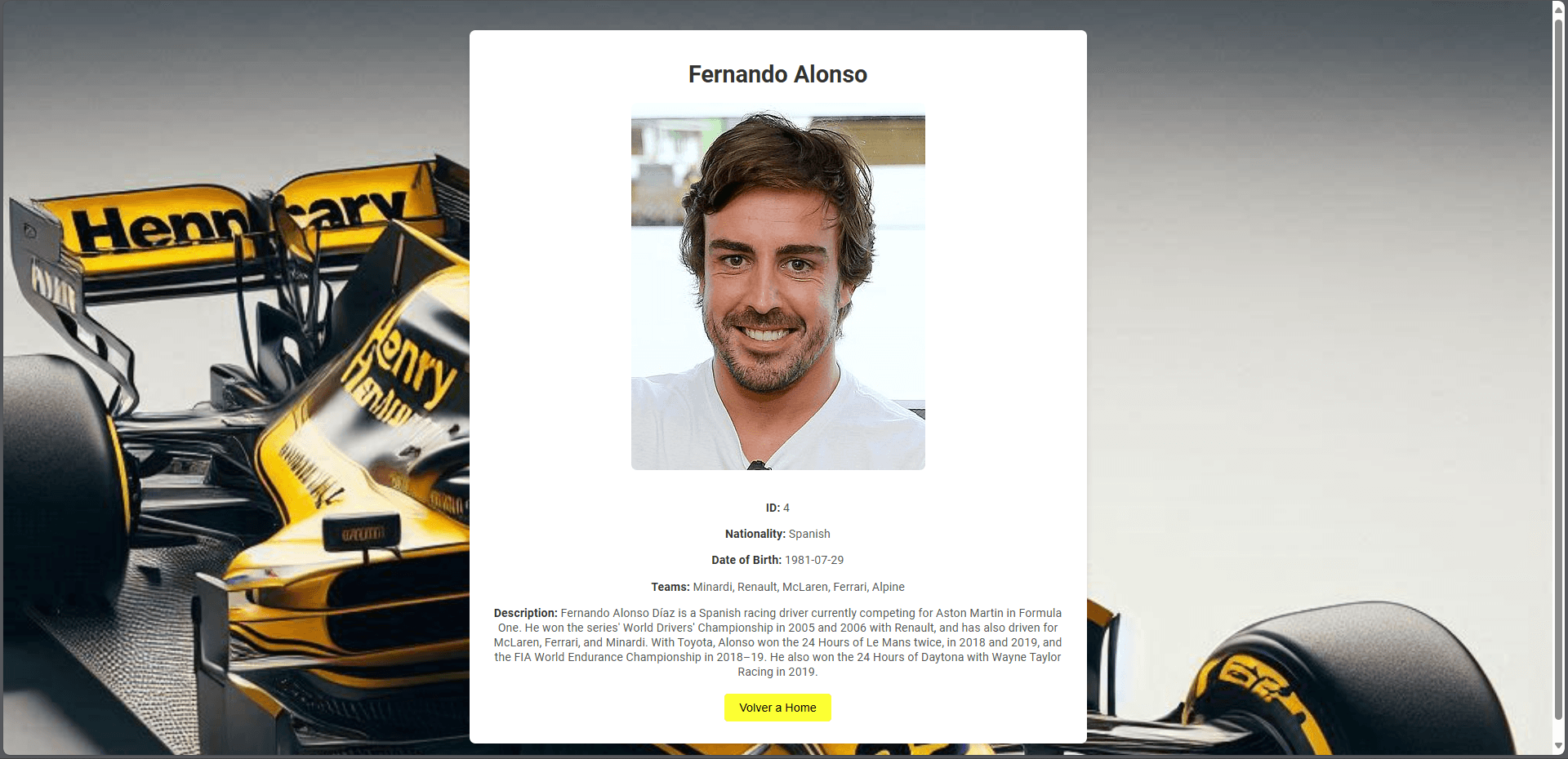 Aplicación de Gestión de Conductores - Drivers